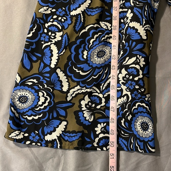 Express Womens Blue Pop Floral Culottes Jumpsuit Mid Calf Long Sleeve - Picture 12 of 16